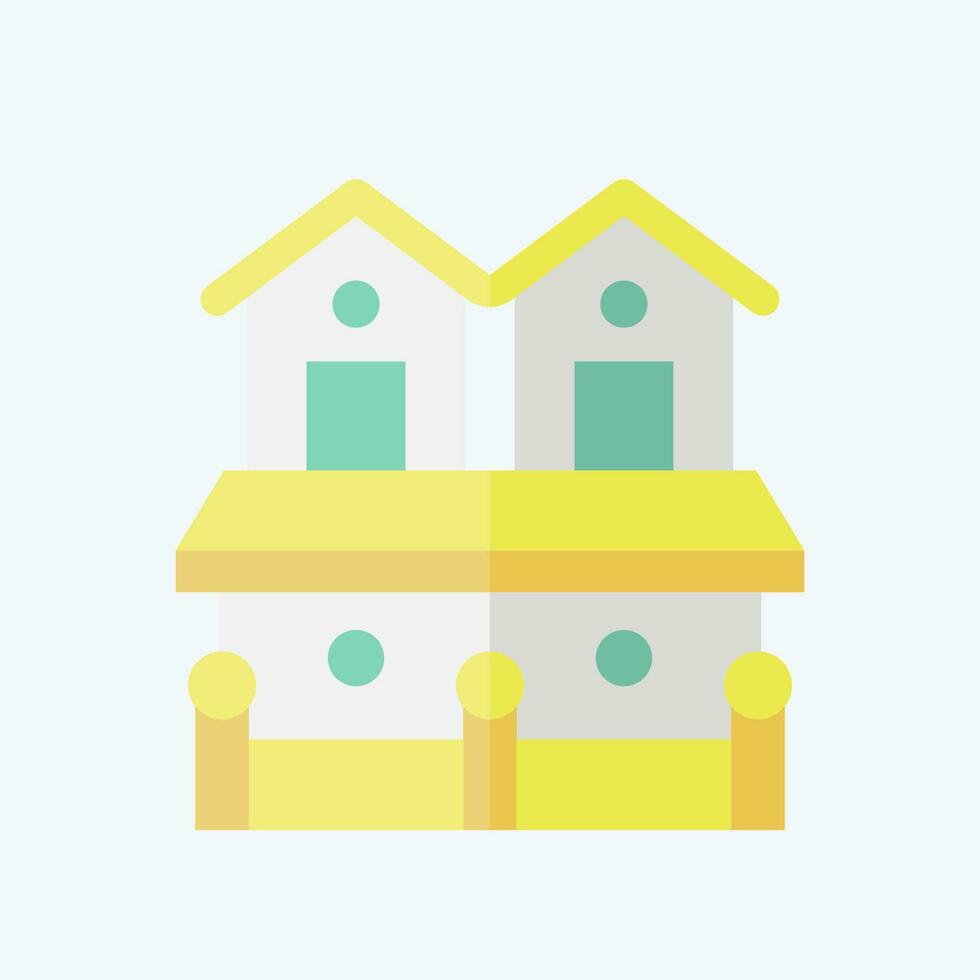 Icon Town House 2. related to Accommodations symbol. flat style. simple design editable. simple illustration vector