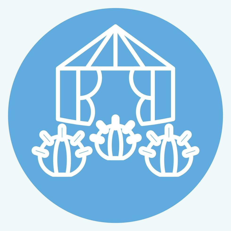 Icon Desert Tent. related to Accommodations symbol. blue eyes style. simple design editable. simple illustration vector