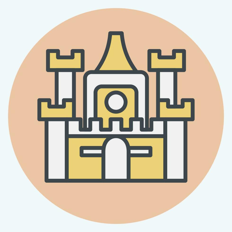 Icon Castle. related to Accommodations symbol. color mate style. simple design editable. simple illustration vector