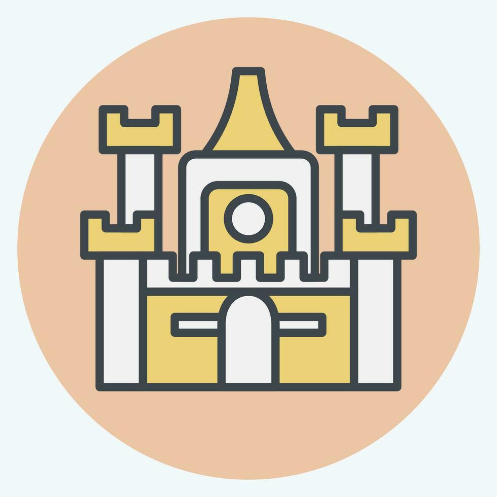 Icon Castle. related to Accommodations symbol. color mate style. simple design editable. simple illustration vector