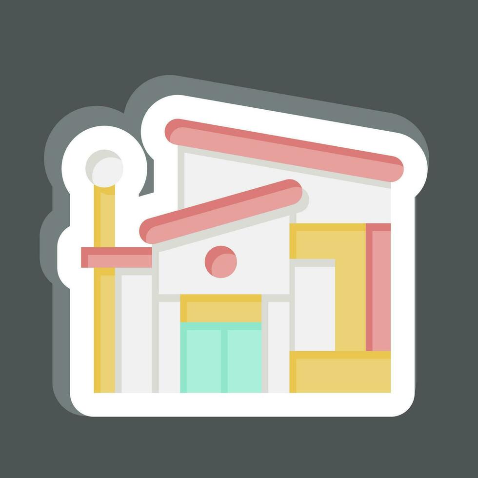 Sticker Bungalow. related to Accommodations symbol. simple design editable. simple illustration vector