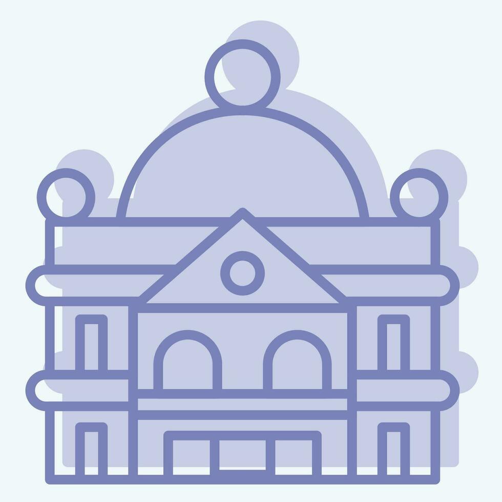 Icon Stately Home. related to Accommodations symbol. two tone style. simple design editable. simple illustration vector