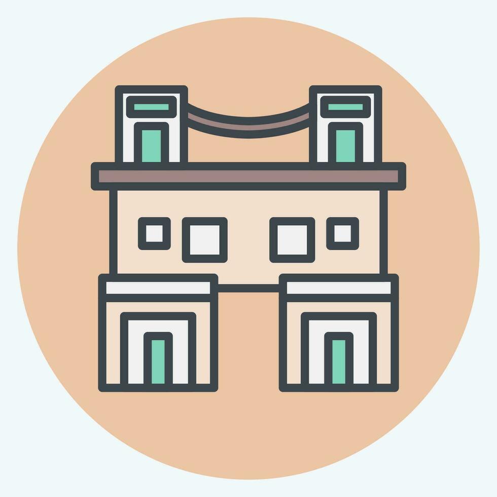 Icon Town Home. related to Accommodations symbol. color mate style. simple design editable. simple illustration vector