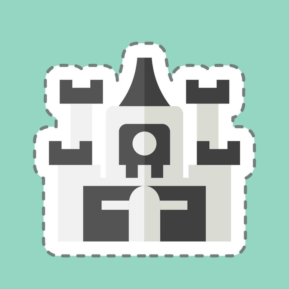 Sticker line cut Castle. related to Accommodations symbol. simple design editable. simple illustration vector