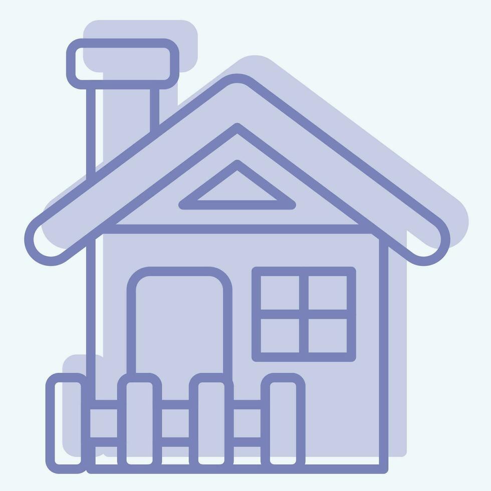 Icon Cabin. related to Accommodations symbol. two tone style. simple design editable. simple illustration vector