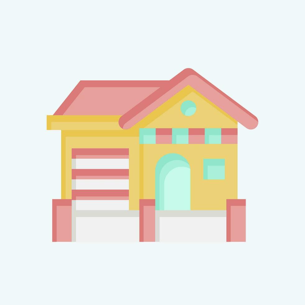 Icon Cottage. related to Accommodations symbol. flat style. simple design editable. simple illustration vector