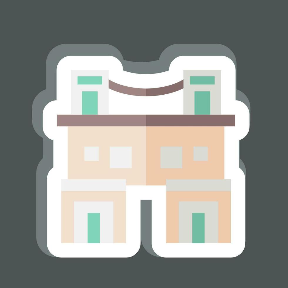 Sticker Town Home. related to Accommodations symbol. simple design editable. simple illustration vector