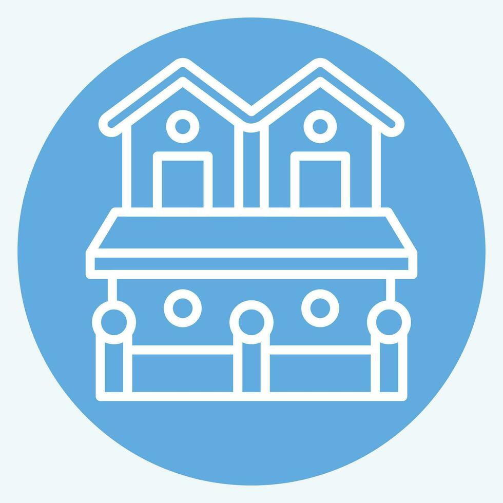 Icon Town House 2. related to Accommodations symbol. blue eyes style. simple design editable. simple illustration vector