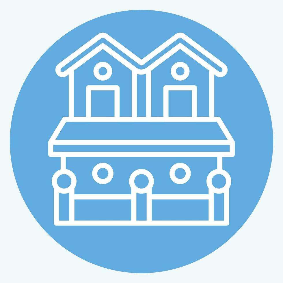 Icon Town House 2. related to Accommodations symbol. blue eyes style. simple design editable. simple illustration vector