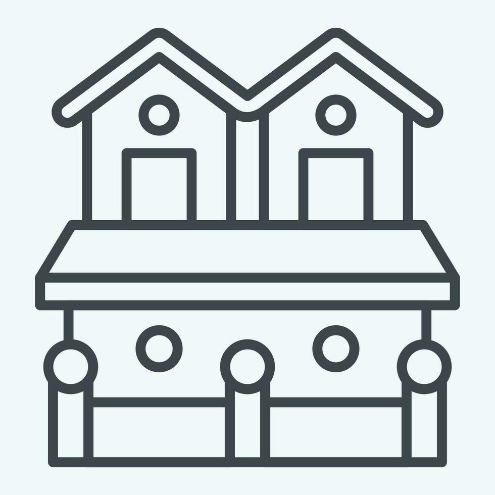 icono pueblo casa 2. relacionado a Alojamientos símbolo. línea estilo. sencillo diseño editable. sencillo ilustración vector