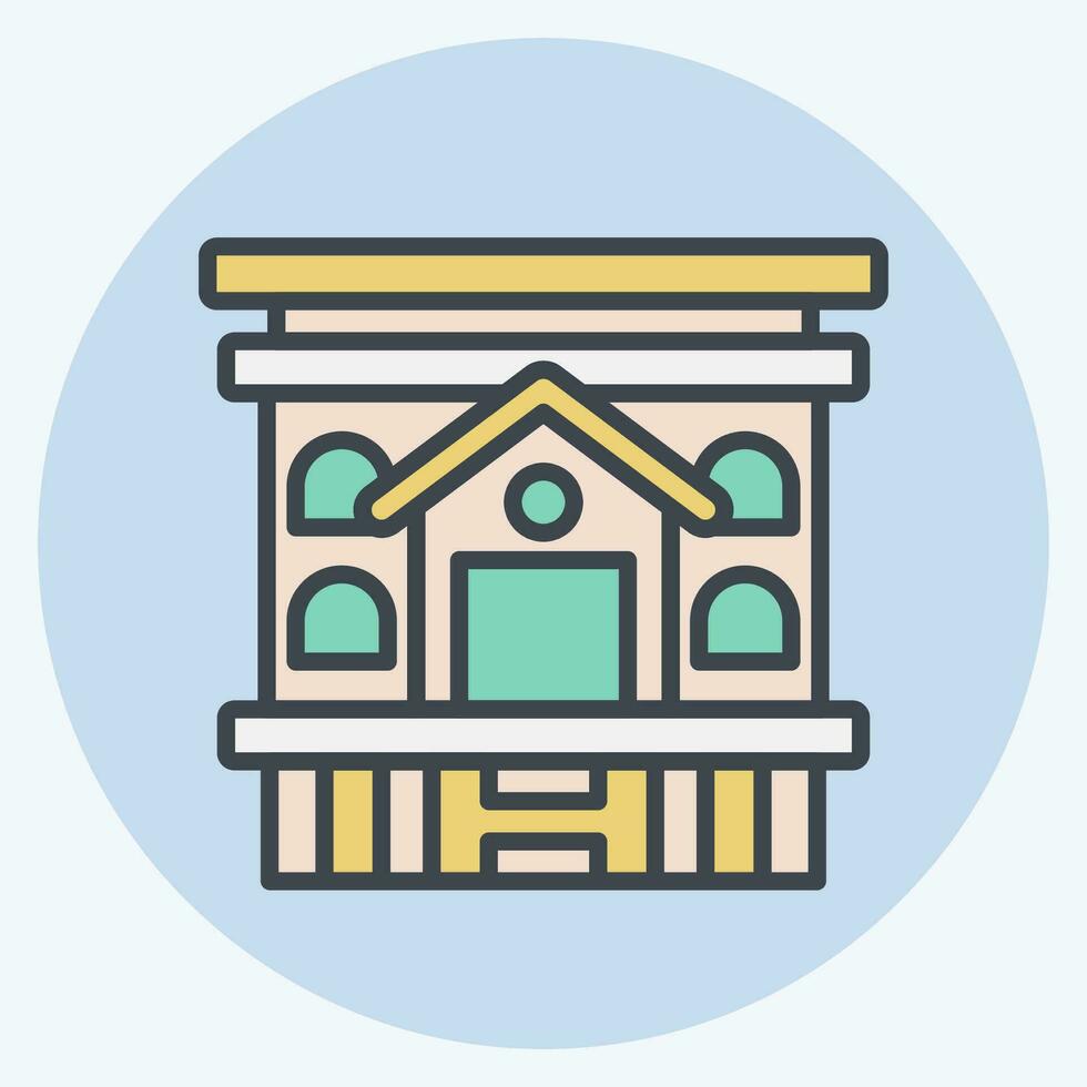 Icon Mobile Home. related to Accommodations symbol. color mate style. simple design editable. simple illustration vector