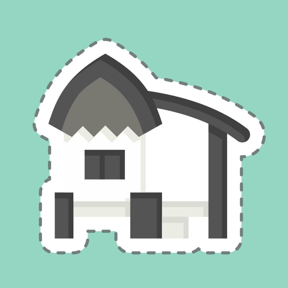 Sticker line cut Hut. related to Accommodations symbol. simple design editable. simple illustration vector