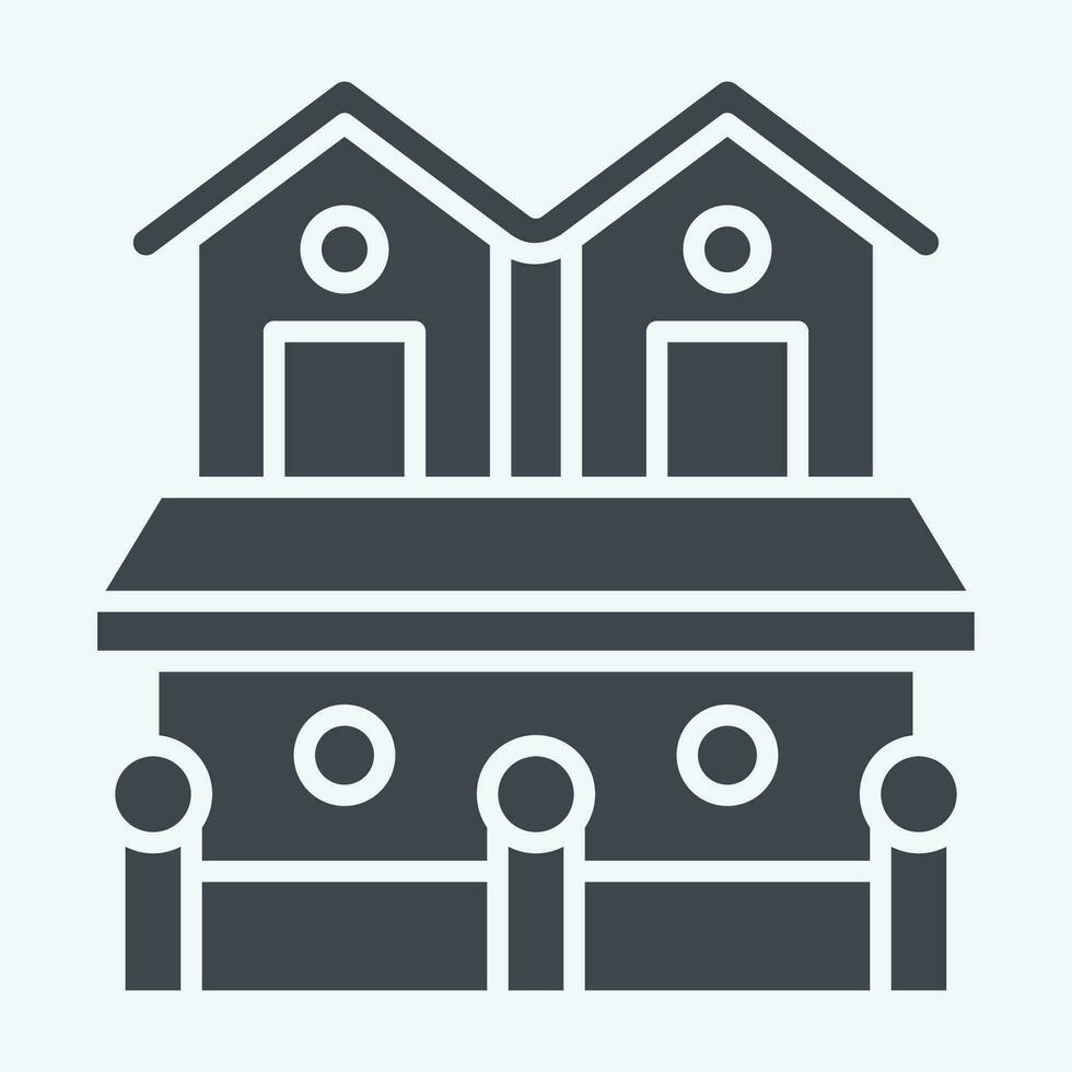 Icon Town House 2. related to Accommodations symbol. glyph style. simple design editable. simple illustration vector