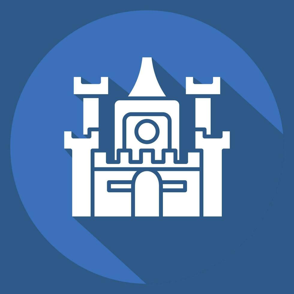 Icon Castle. related to Accommodations symbol. long shadow style. simple design editable. simple illustration vector