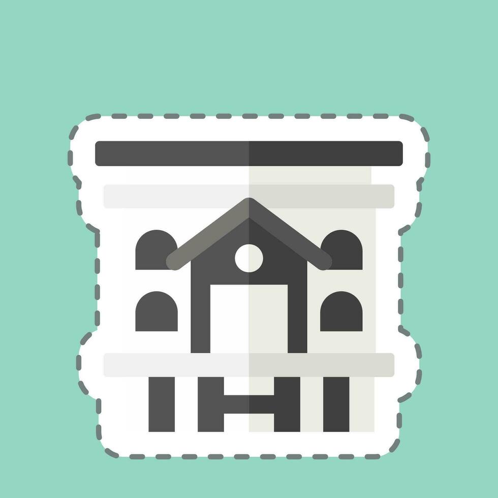 Sticker line cut Mobile Home. related to Accommodations symbol. simple design editable. simple illustration vector