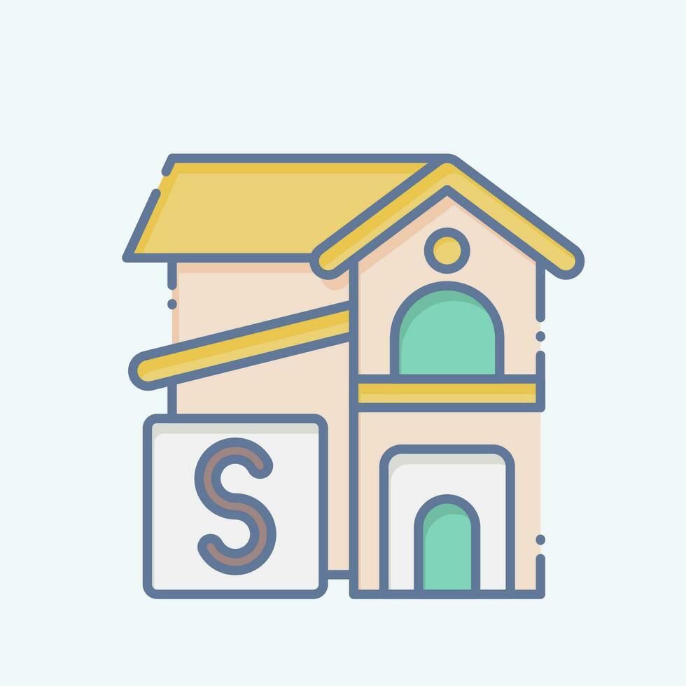 Icon Rent Room. related to Accommodations symbol. doodle style. simple design editable. simple illustration vector