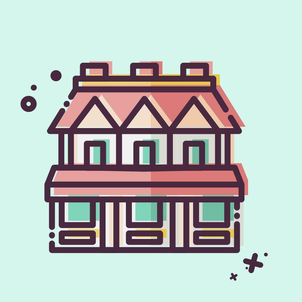 Icon Town House. related to Accommodations symbol. MBE style. simple design editable. simple illustration vector