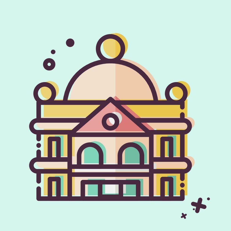 Icon Stately Home. related to Accommodations symbol. MBE style. simple design editable. simple illustration vector