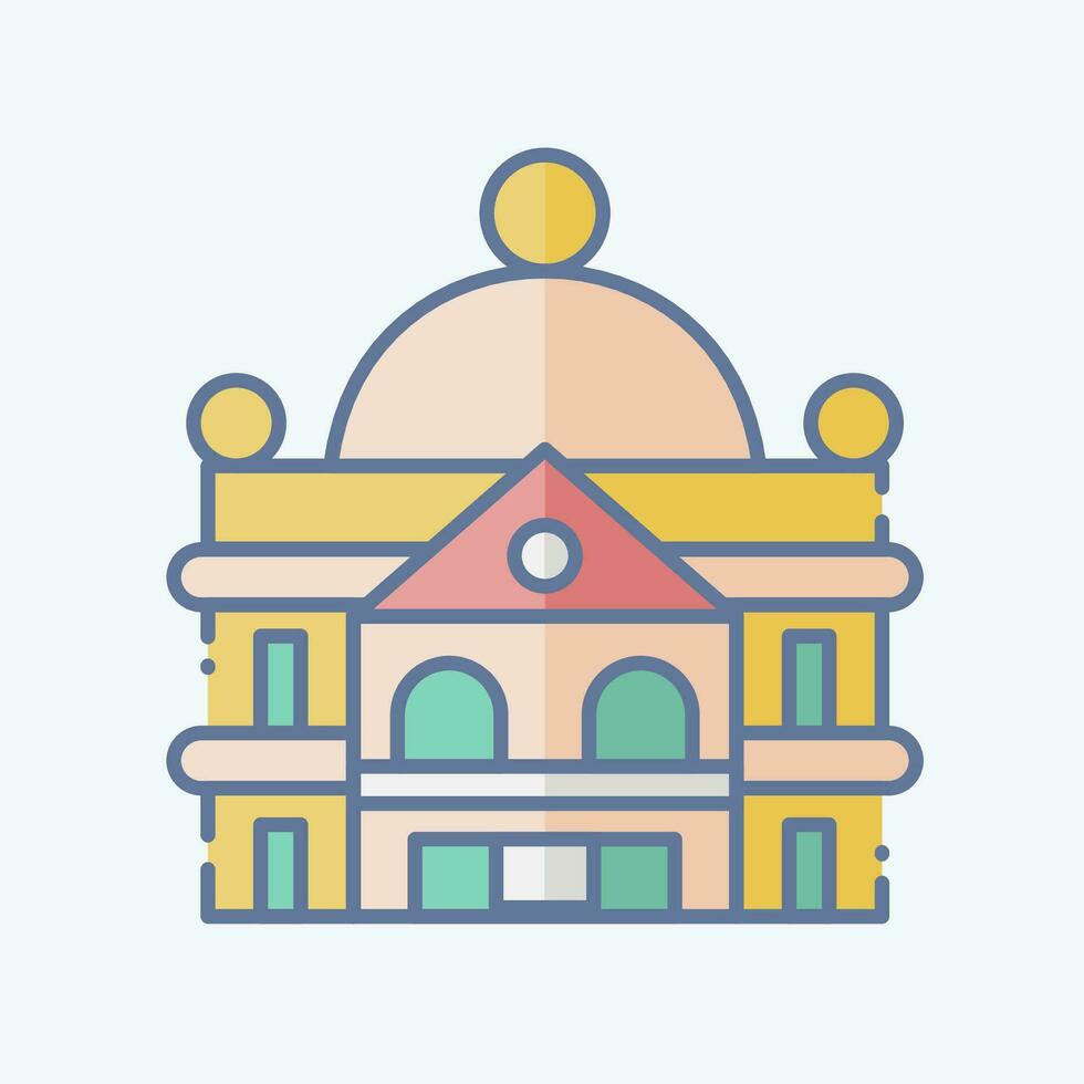 Icon Stately Home. related to Accommodations symbol. doodle style. simple design editable. simple illustration vector