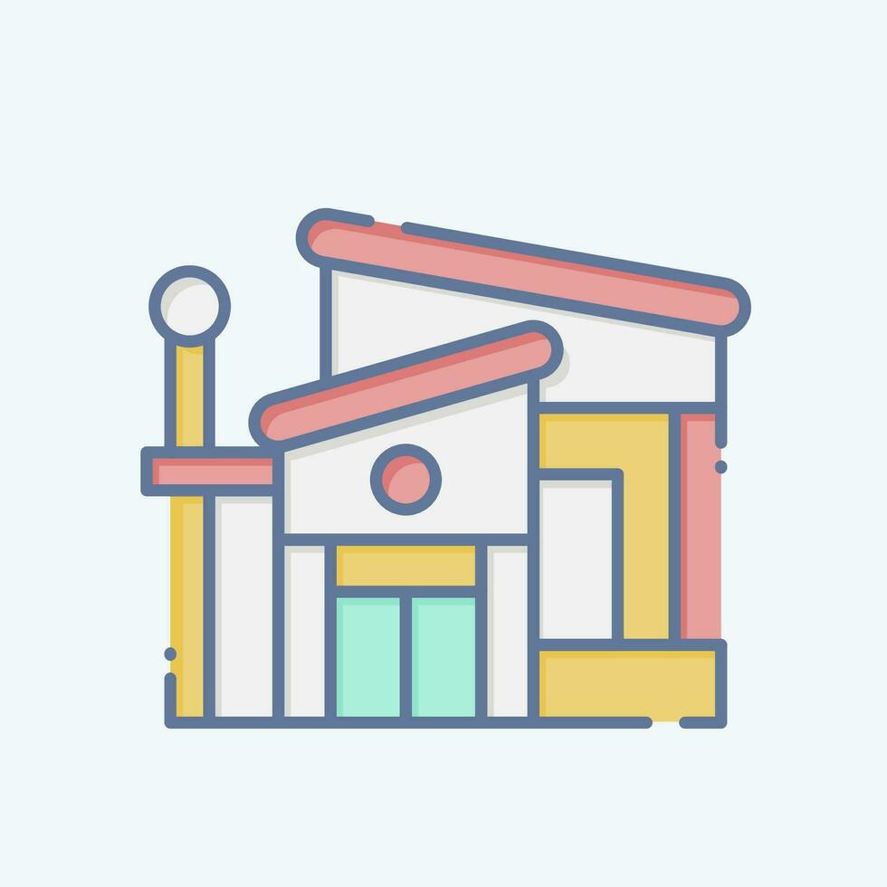 Icon Bungalow. related to Accommodations symbol. doodle style. simple design editable. simple illustration vector