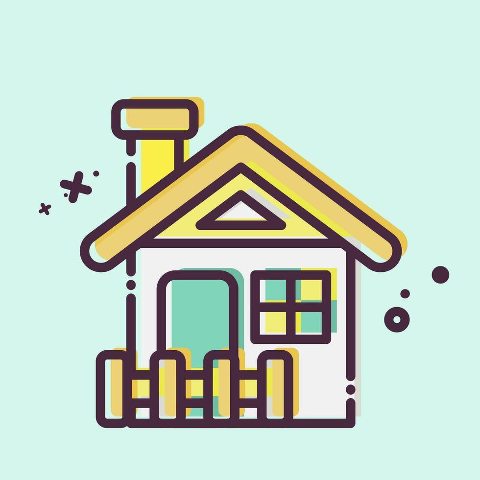 Icon Cabin. related to Accommodations symbol. MBE style. simple design editable. simple illustration vector
