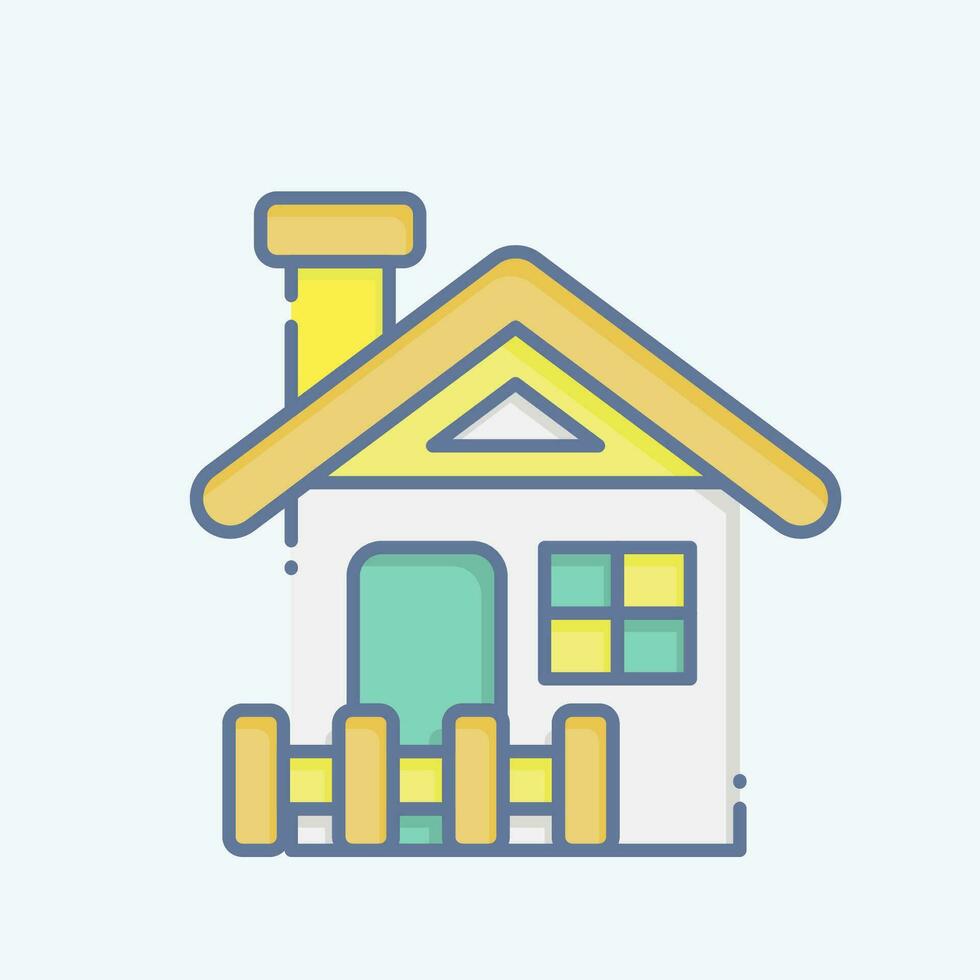 Icon Cabin. related to Accommodations symbol. doodle style. simple design editable. simple illustration vector