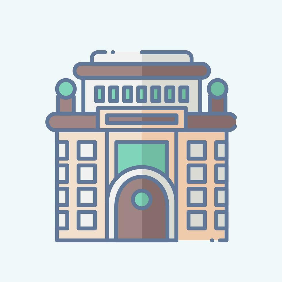 Icon Hotel. related to Accommodations symbol. doodle style. simple design editable. simple illustration vector
