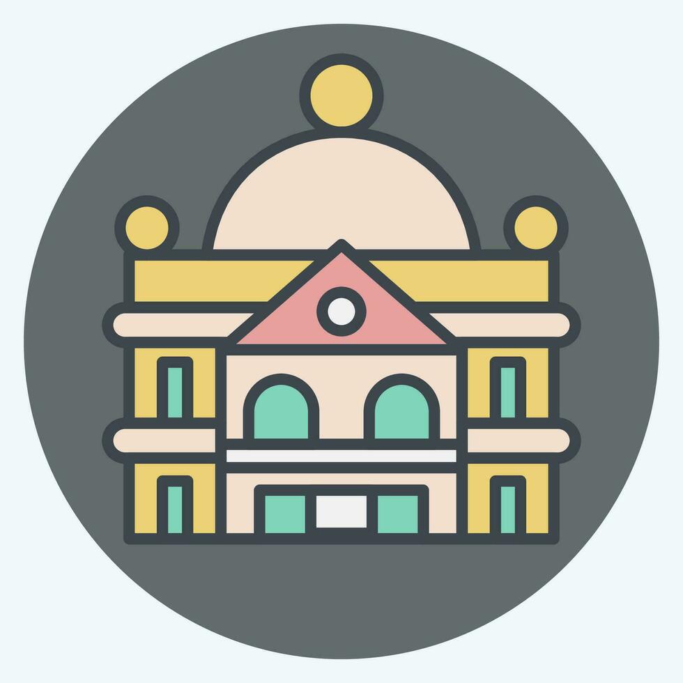 Icon Stately Home. related to Accommodations symbol. color mate style. simple design editable. simple illustration vector