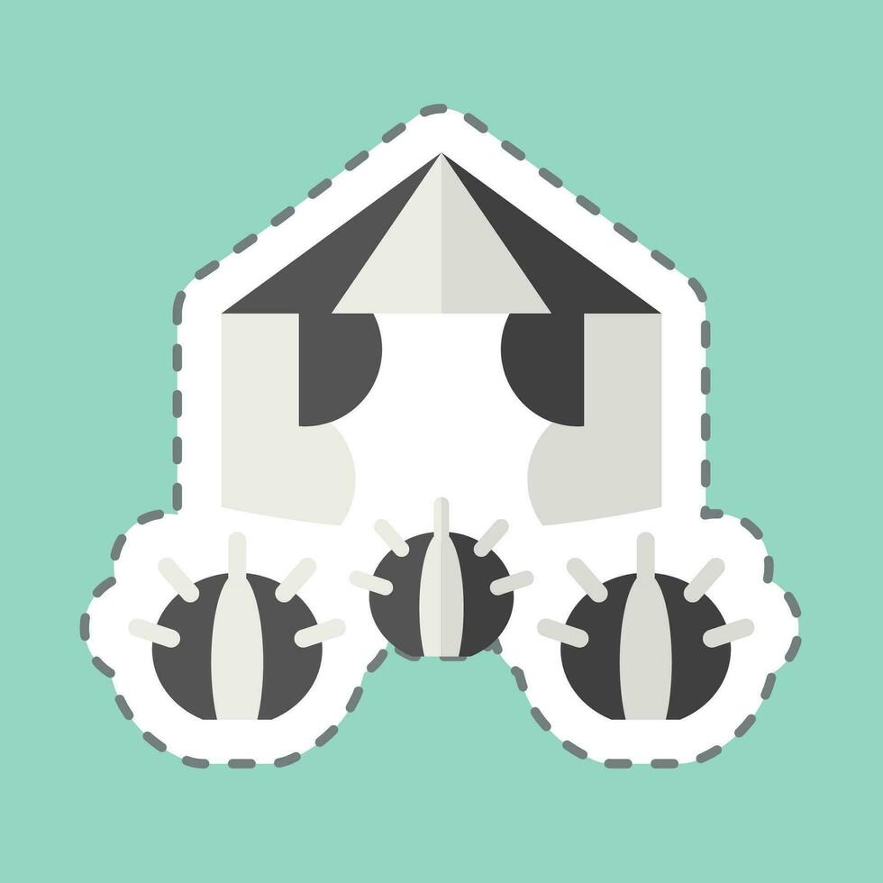 Sticker line cut Desert Tent. related to Accommodations symbol. simple design editable. simple illustration vector