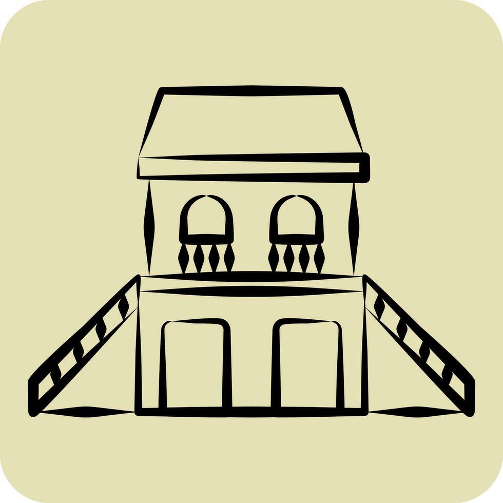 Icon Guest House. related to Accommodations symbol. hand drawn style. simple design editable. simple illustration vector