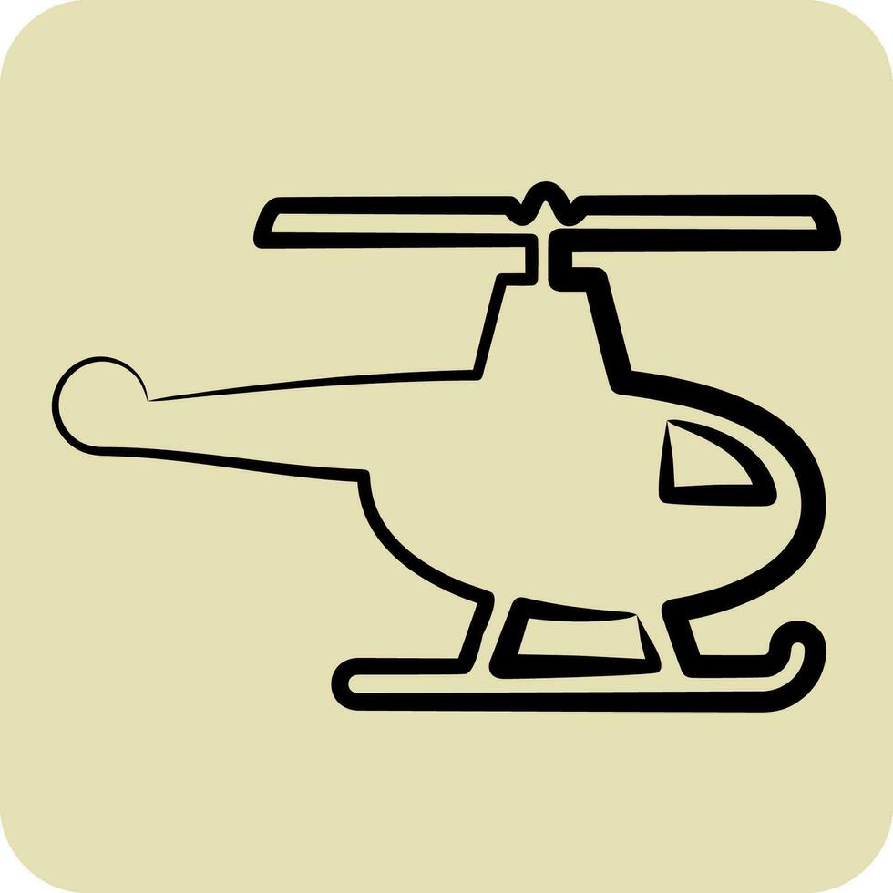 icono helicóptero. relacionado a zumbido símbolo. mano dibujado estilo. sencillo diseño editable. sencillo ilustración vector