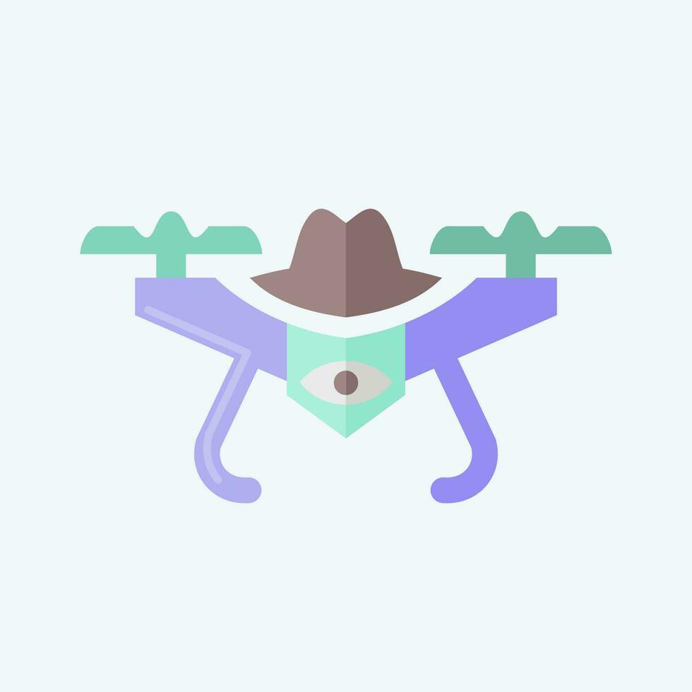 Icon Spy Drone. related to Drone symbol. flat style. simple design editable. simple illustration vector