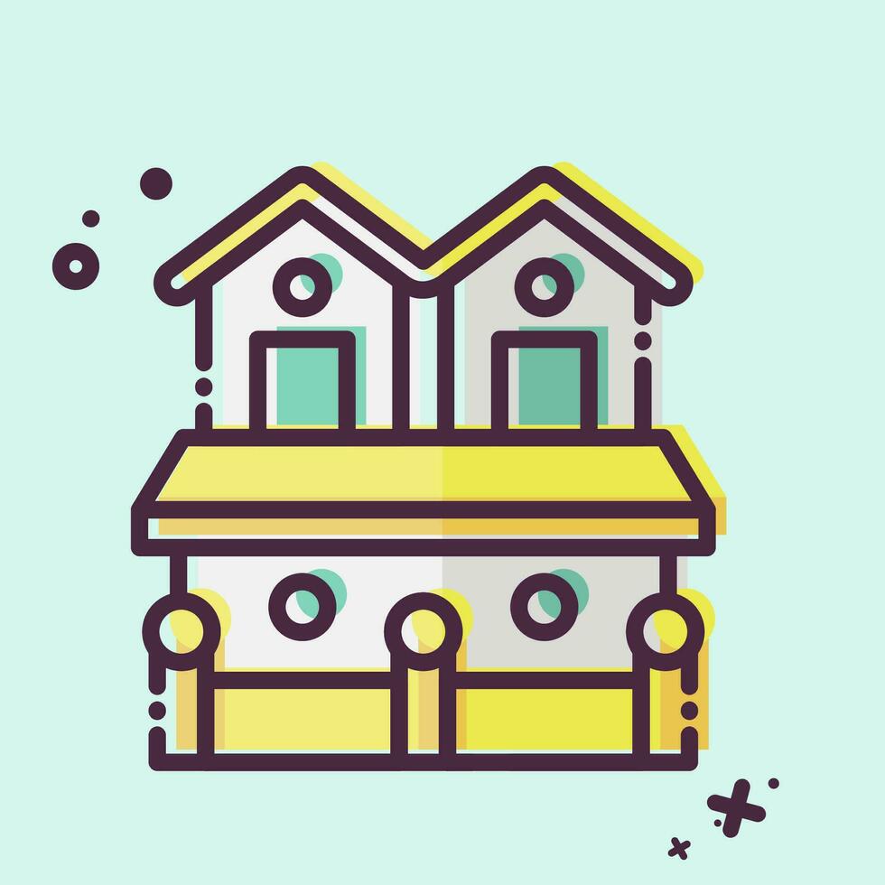 Icon Town House 2. related to Accommodations symbol. MBE style. simple design editable. simple illustration vector