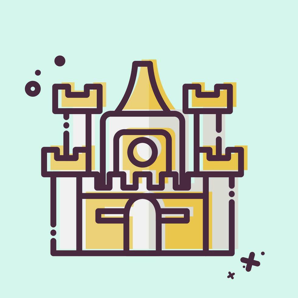 Icon Castle. related to Accommodations symbol. MBE style. simple design editable. simple illustration vector