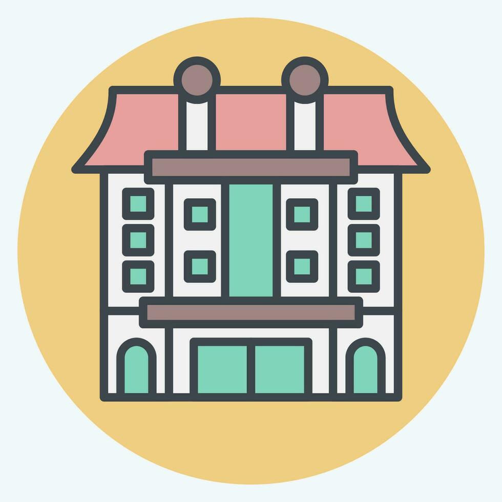 Icon Apartment. related to Accommodations symbol. color mate style. simple design editable. simple illustration vector