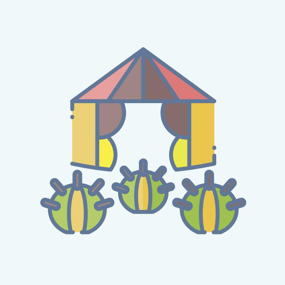 Icon Desert Tent. related to Accommodations symbol. doodle style. simple design editable. simple illustration vector