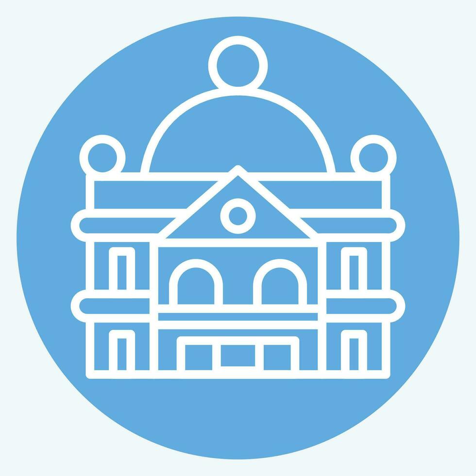 Icon Stately Home. related to Accommodations symbol. blue eyes style. simple design editable. simple illustration vector