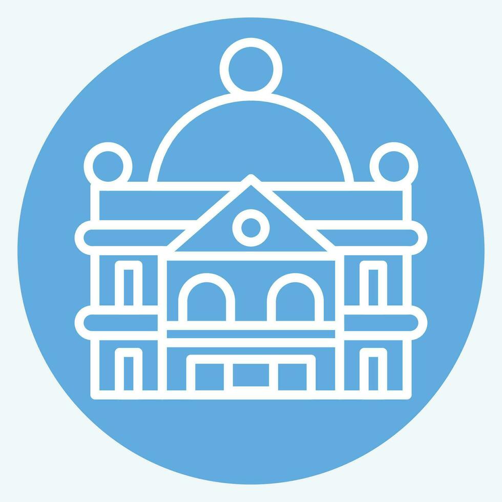 Icon Stately Home. related to Accommodations symbol. blue eyes style. simple design editable. simple illustration vector