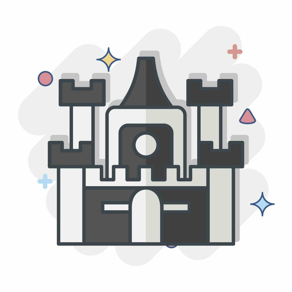 Icon Castle. related to Accommodations symbol. comic style. simple design editable. simple illustration vector