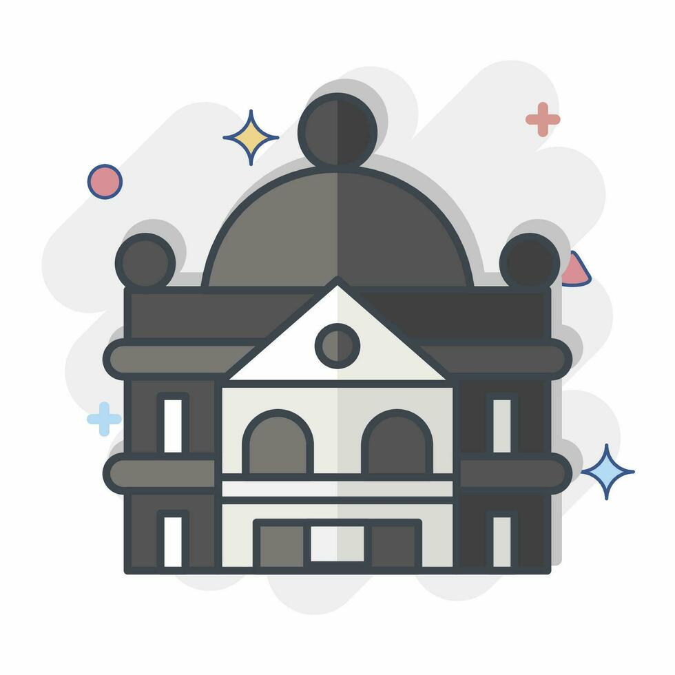Icon Stately Home. related to Accommodations symbol. comic style. simple design editable. simple illustration vector