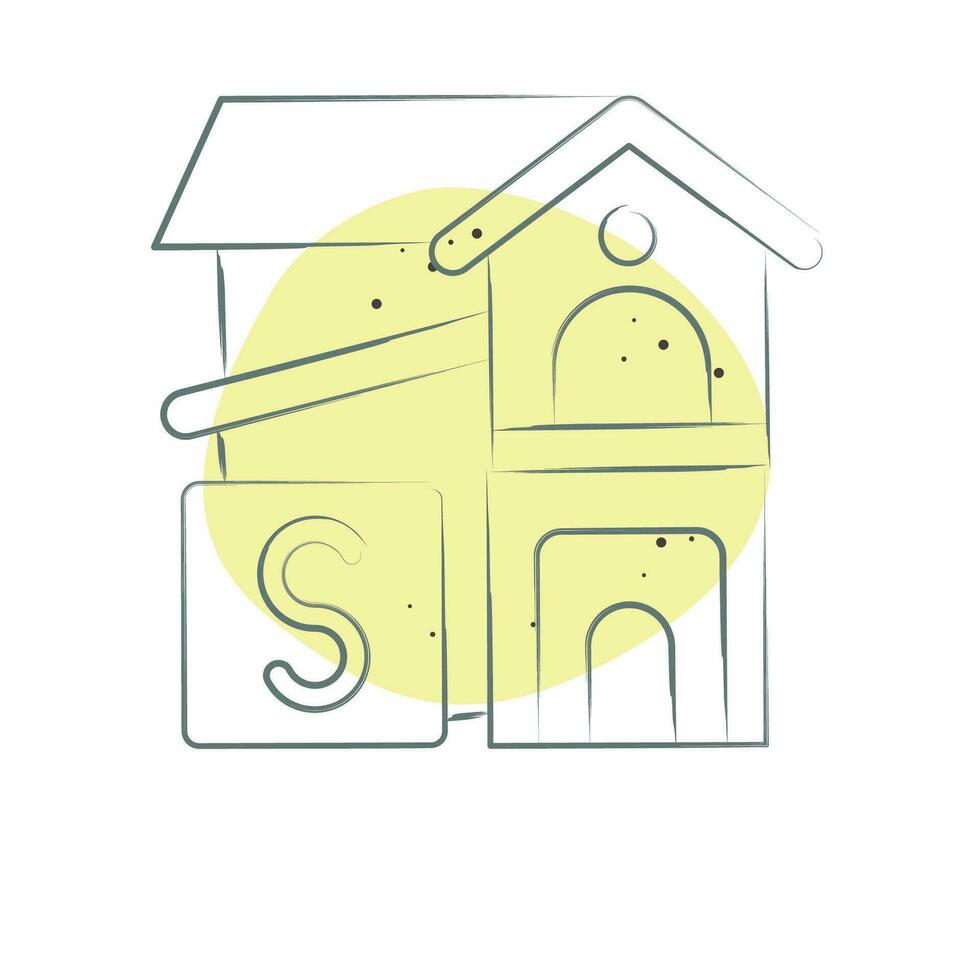 Icon Rent Room. related to Accommodations symbol. Color Spot Style. simple design editable. simple illustration vector