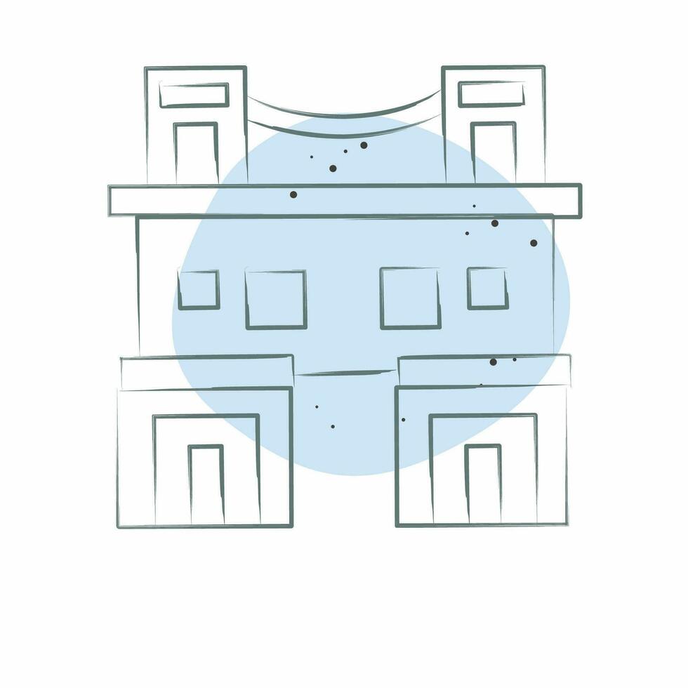 icono pueblo hogar. relacionado a Alojamientos símbolo. color Mancha estilo. sencillo diseño editable. sencillo ilustración vector