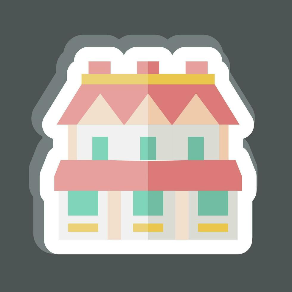 Sticker Town House. related to Accommodations symbol. simple design editable. simple illustration vector