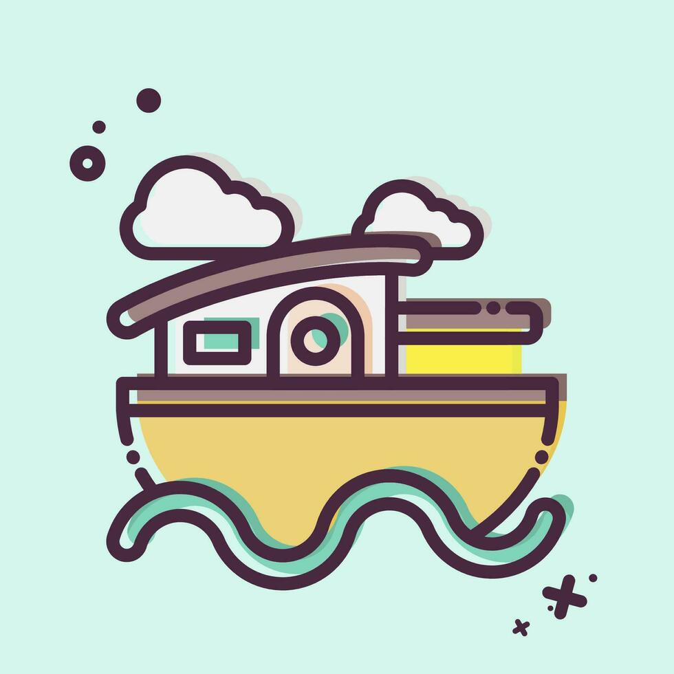 Icon House Boat. related to Accommodations symbol. MBE style. simple design editable. simple illustration vector