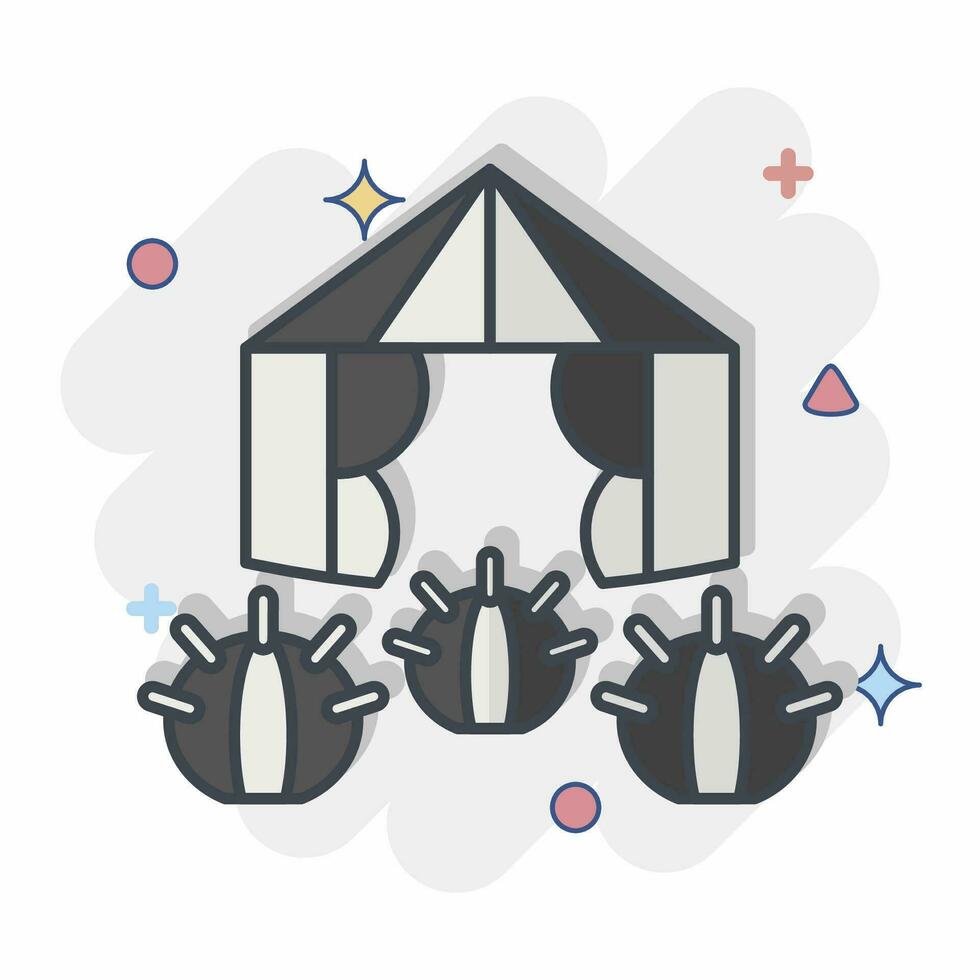 Icon Desert Tent. related to Accommodations symbol. comic style. simple design editable. simple illustration vector