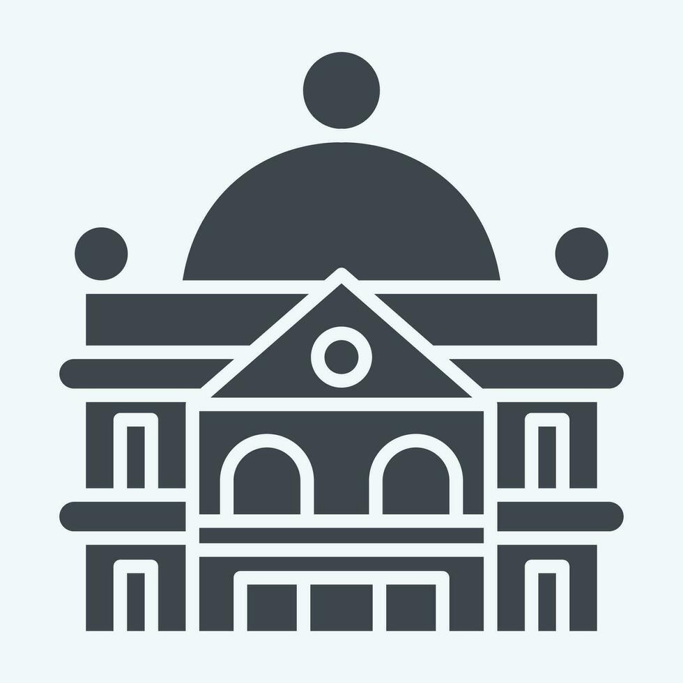 Icon Stately Home. related to Accommodations symbol. glyph style. simple design editable. simple illustration vector