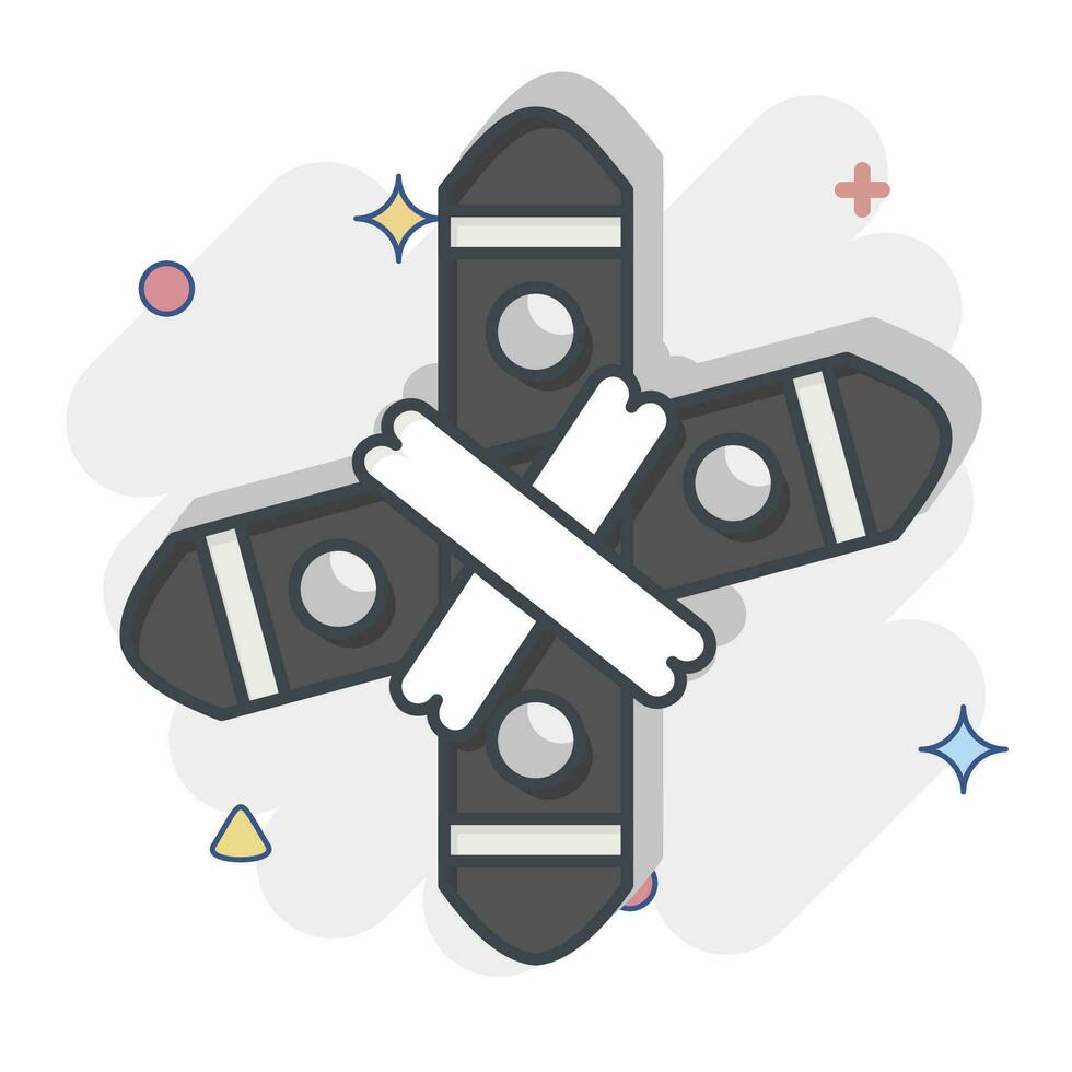 Icon Boomerang. related to Prehistoric symbol. comic style. simple design editable. simple illustration vector