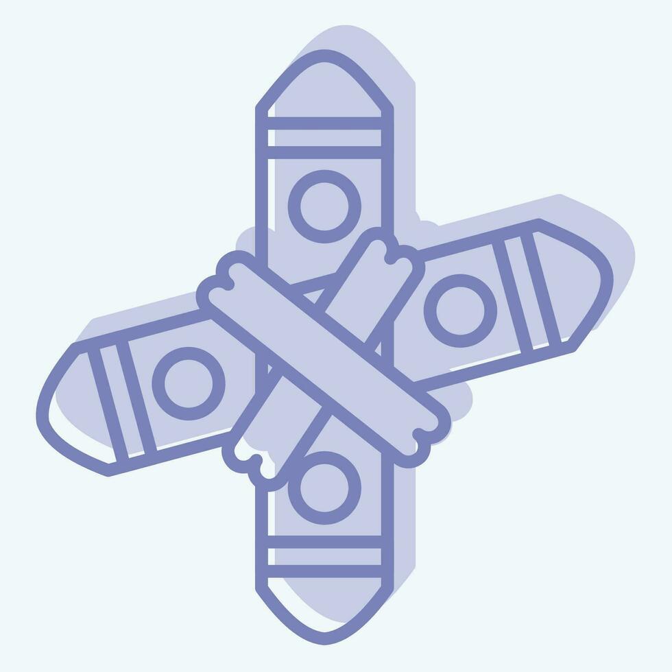 Icon Boomerang. related to Prehistoric symbol. two tone style. simple design editable. simple illustration vector