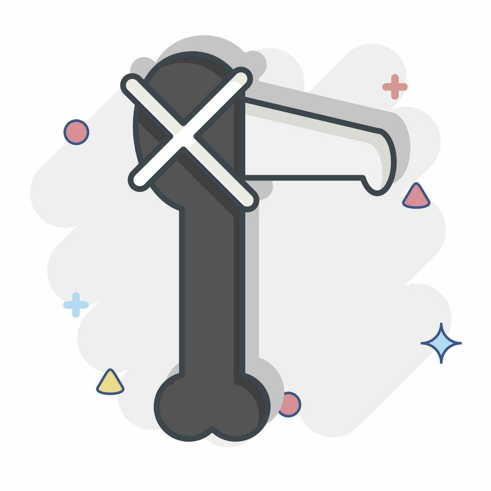 Icon Hoe. related to Prehistoric symbol. comic style. simple design editable. simple illustration vector