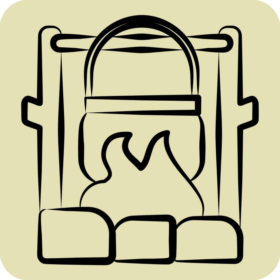 Icon Cooking. related to Prehistoric symbol. hand drawn style. simple design editable. simple illustration vector